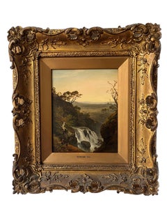 Wonderful Victorian oil of a waterfall in the Welsh or English mountains