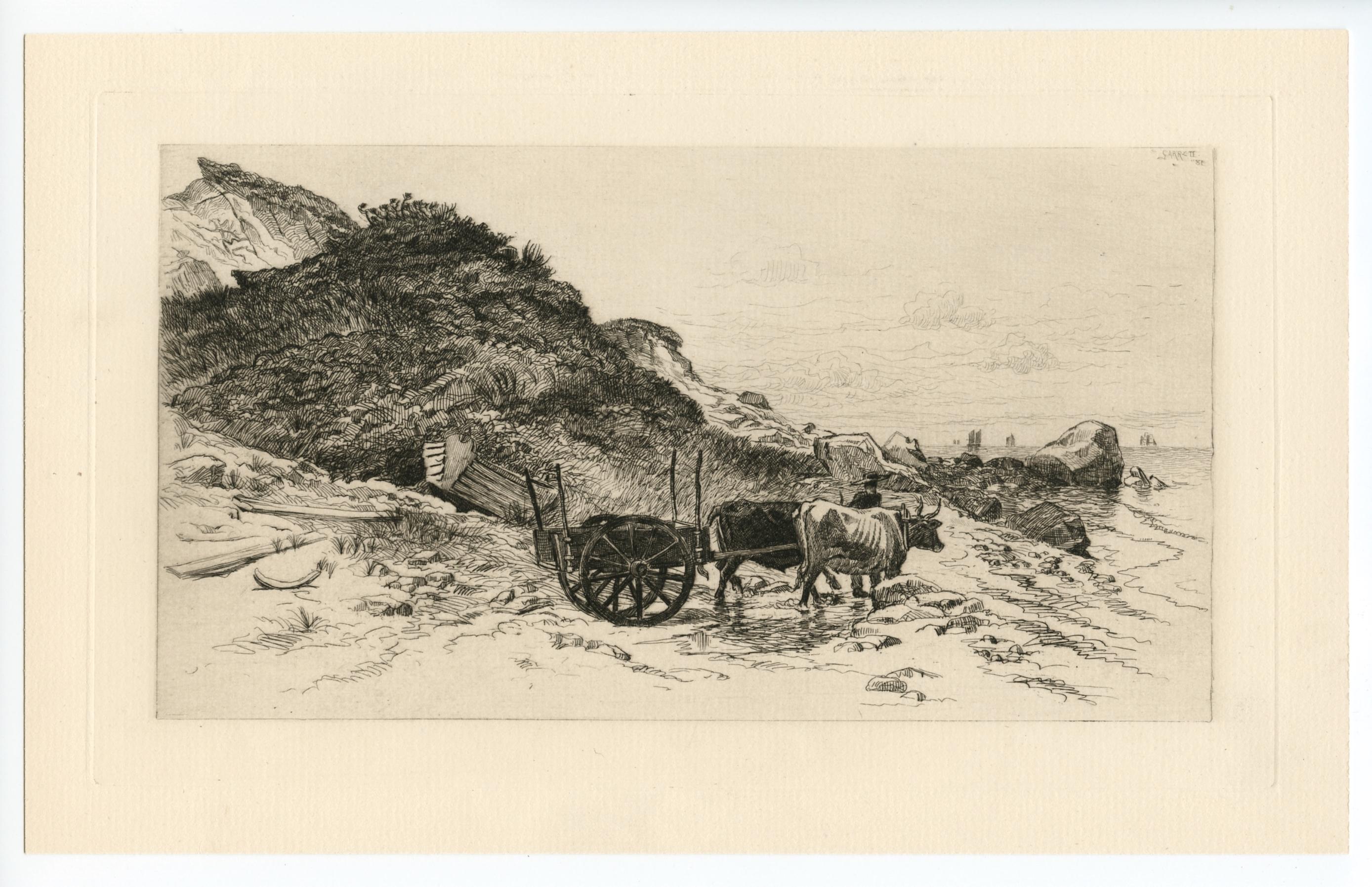 "Near Mattakeesett" original etching - Print by Edmund Garrett