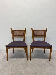 Edmund J Spence Cane Back Leather Dining or Side Chairs