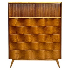 Edmund J Spence, Swedish Mid-Century Modern, Wave Highboy, Maple, Sweden, 1950s