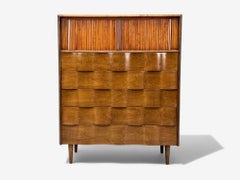 Edmund J Spence, Swedish Modern, Maple, Wave Highboy, Sweden, 1950s
