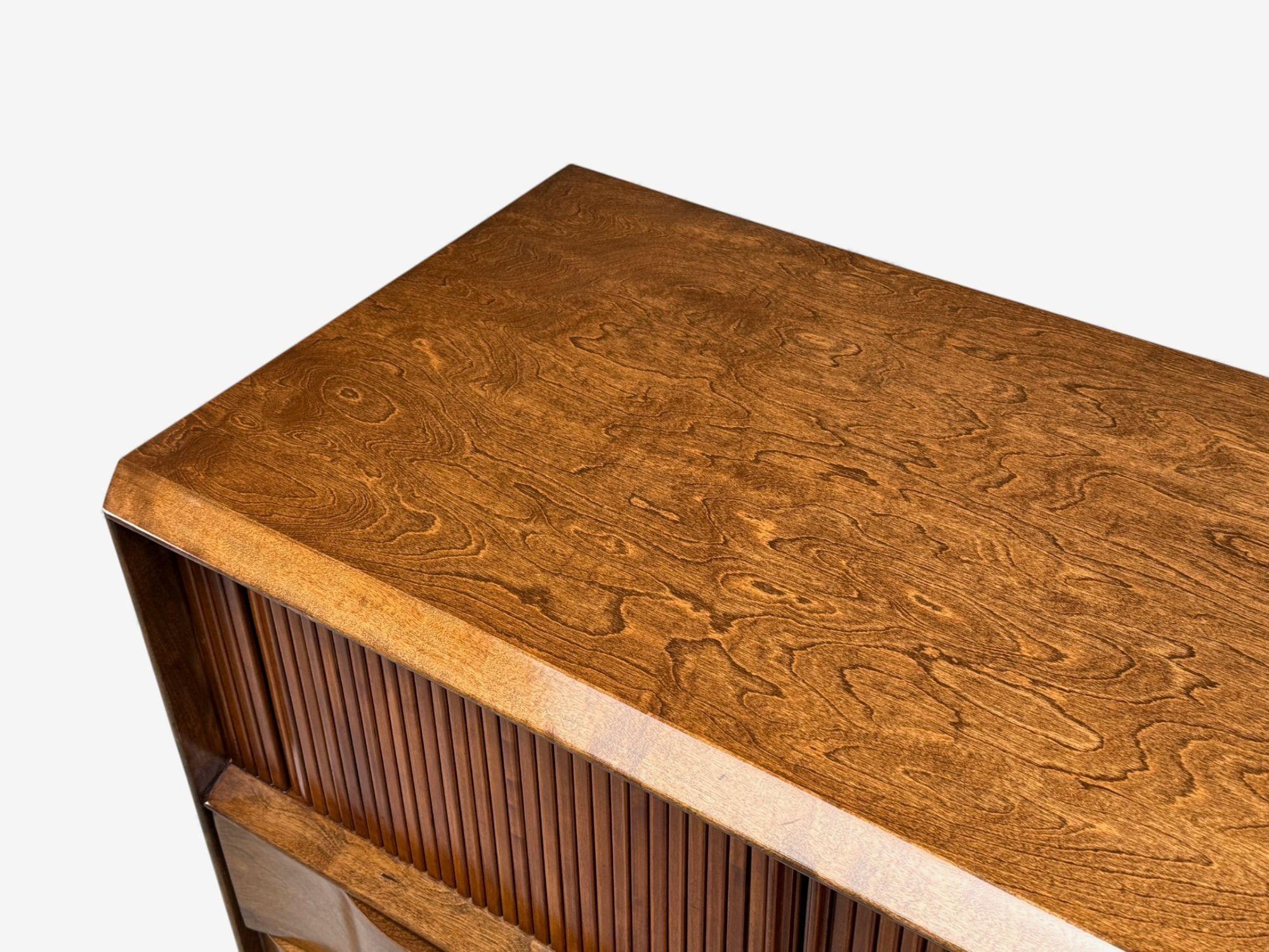 Edmund J Spence, Swedish Modern, Maple, Wave Highboy, Sweden, 1950s For Sale 3