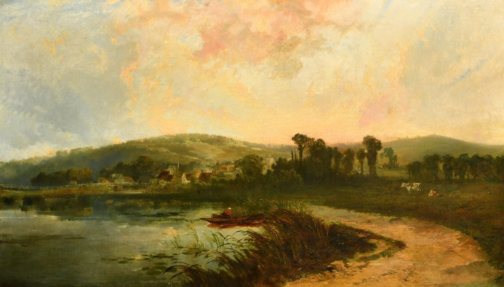 Edmund John Niemann Huge Victorian British Signed Painting Tranquil