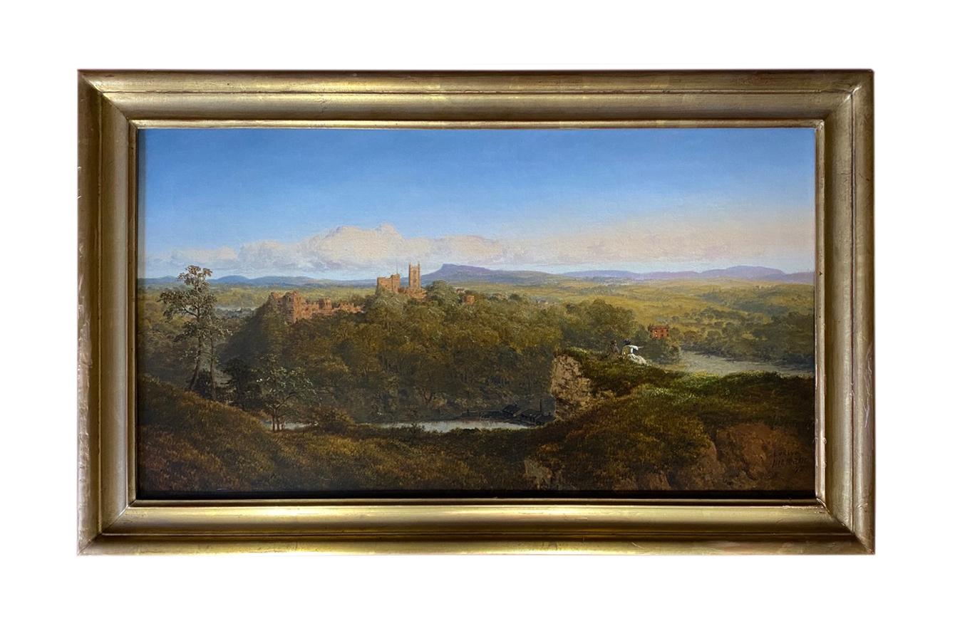 Edmund John Niemann Landscape Painting - 19TH CENTURY ENGLISH LANDSCAPE OF LUDLOW CASTLE  -  BY EDMUND JOHN NIEMANN 