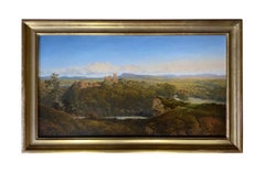 19TH CENTURY ENGLISH LANDSCAPE OF LUDLOW CASTLE  -  BY EDMUND JOHN NIEMANN 