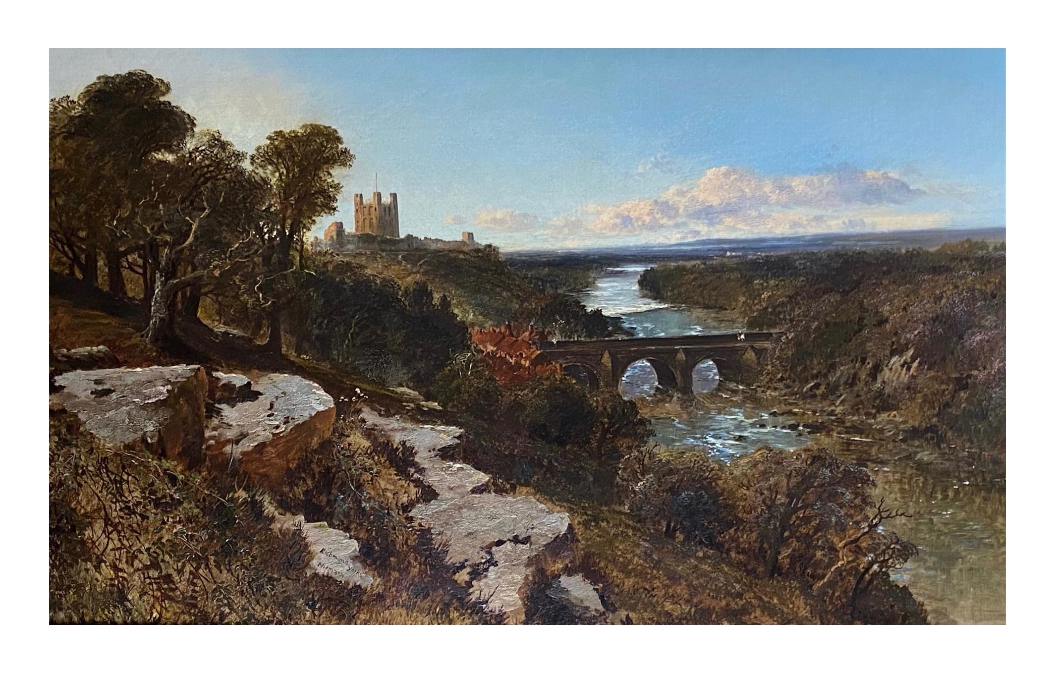 Edmund John Niemann Interior Painting - 19th Century Oil Painting Landscape of Richmond Yorkshire England