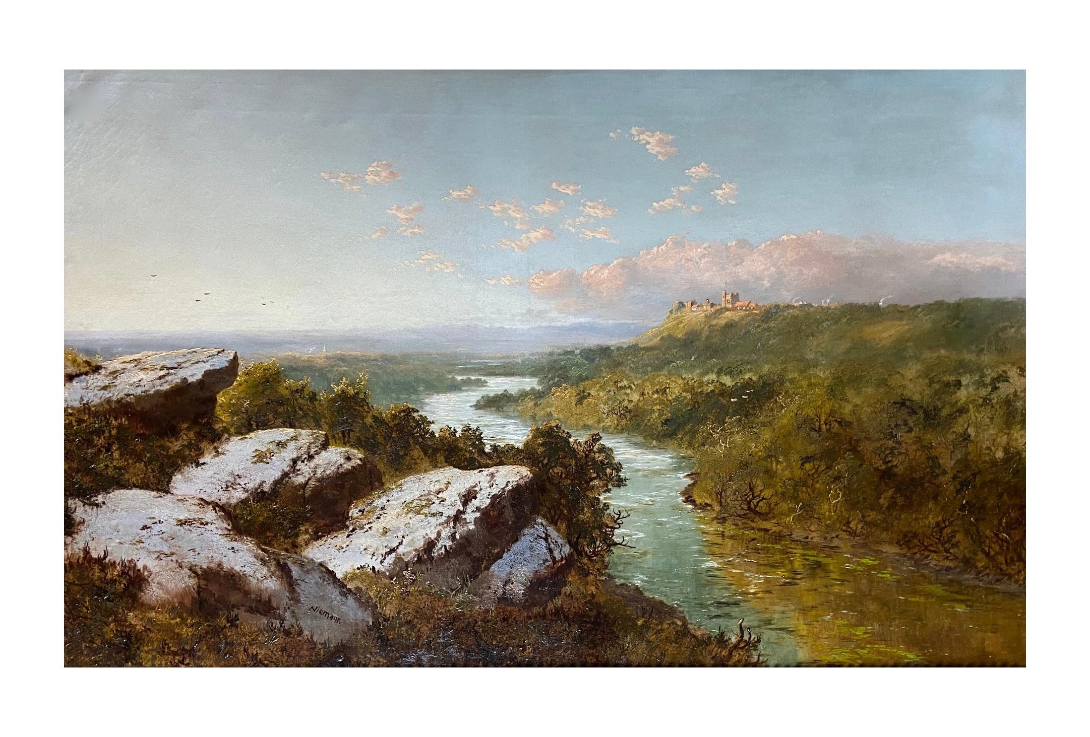 Edmund John Niemann Interior Painting - 19th Century Spring Landscape Oil Study of Richmond Yorkshire England