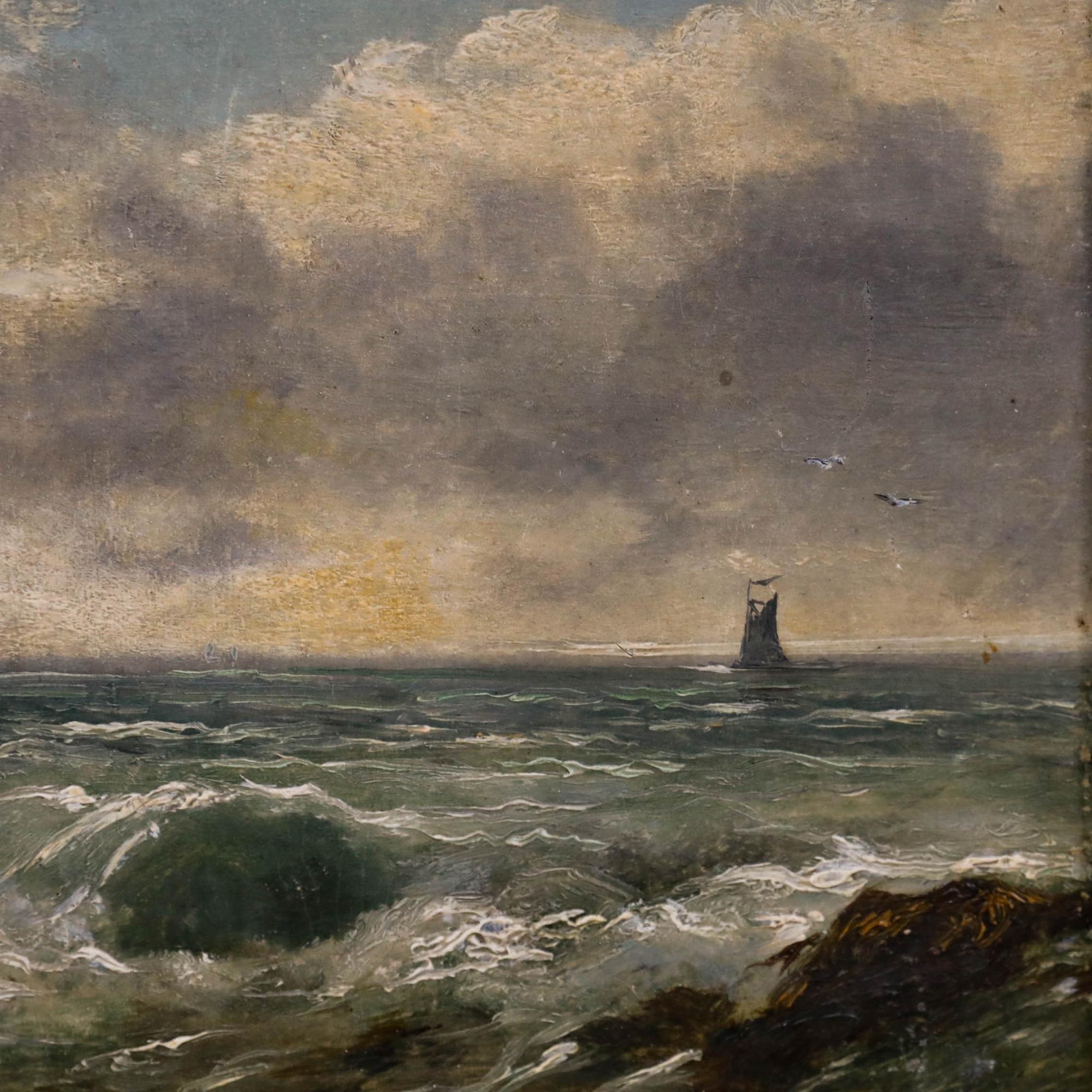 Edmund John Niemann (1813-1876) - Gerahmtes Öl aus dem 19. Jahrhundert, Vor dem Sturm 3