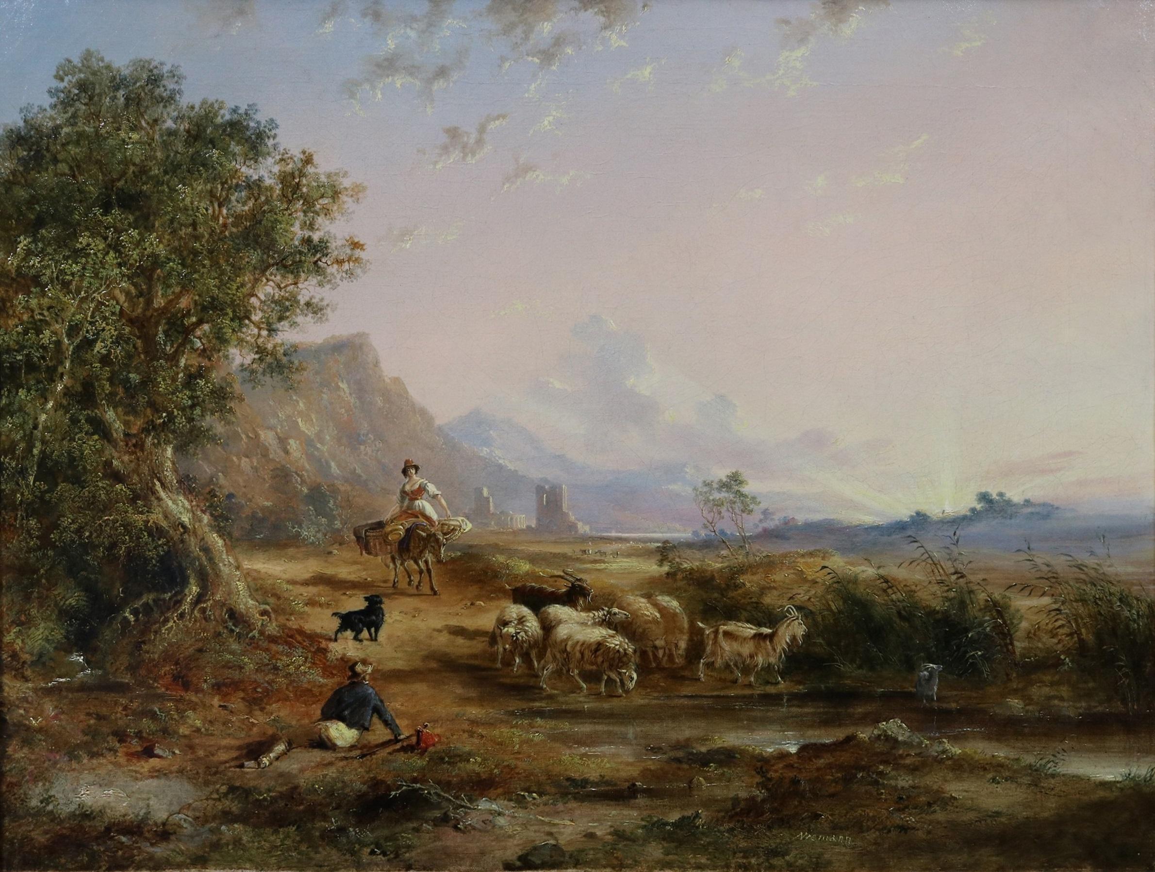 Fabbriche di Careggine - Ölgemälde der Toskana, Italien, Mitte des 19. Jahrhunderts – Painting von Edmund John Niemann