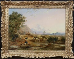 Raffinato dipinto a olio del XIX secolo raffigurante le rovine di Fabbriche di Careggine in Toscana