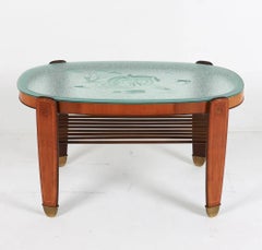 Edmund Jorgensen Deco Walnut & Glass Coffee Table
