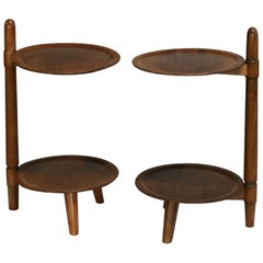 Vintage Edmund Jorgensen Pair of Two-Tier Danish Side Tables