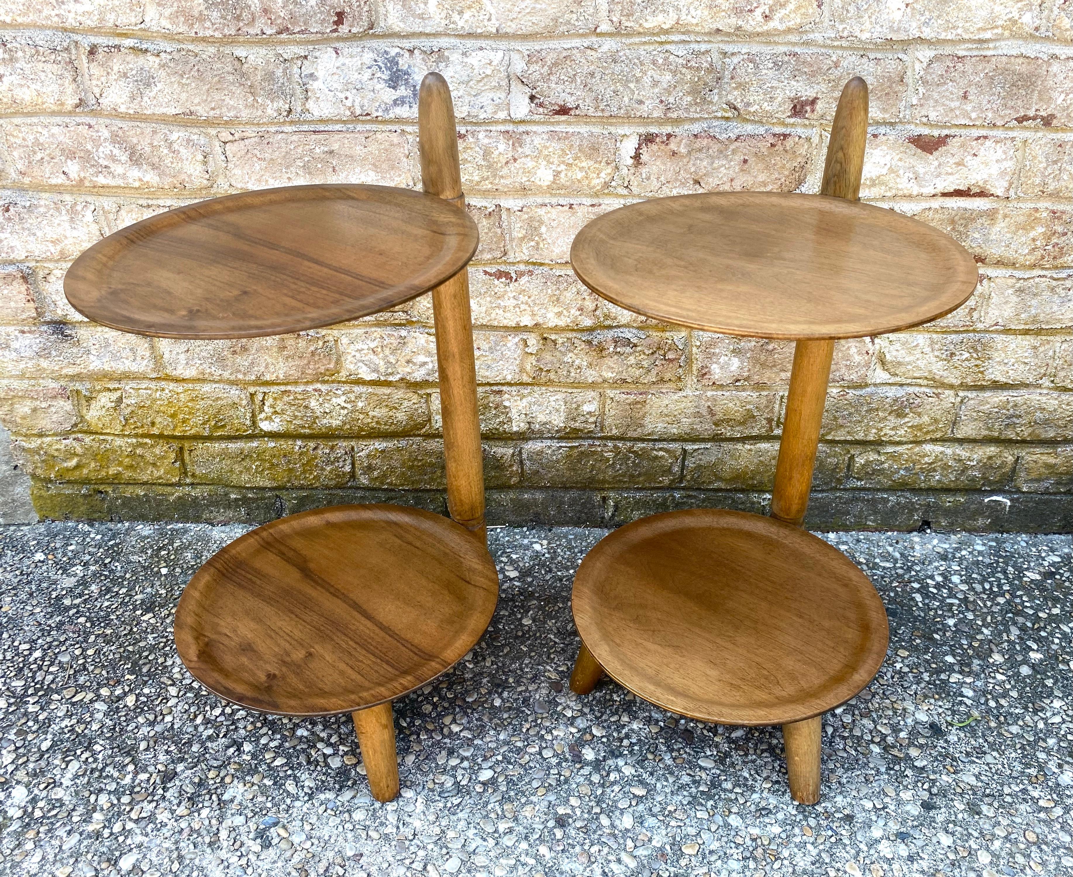 Wood Edmund Jorgensen  Two-Tiered Side Tables