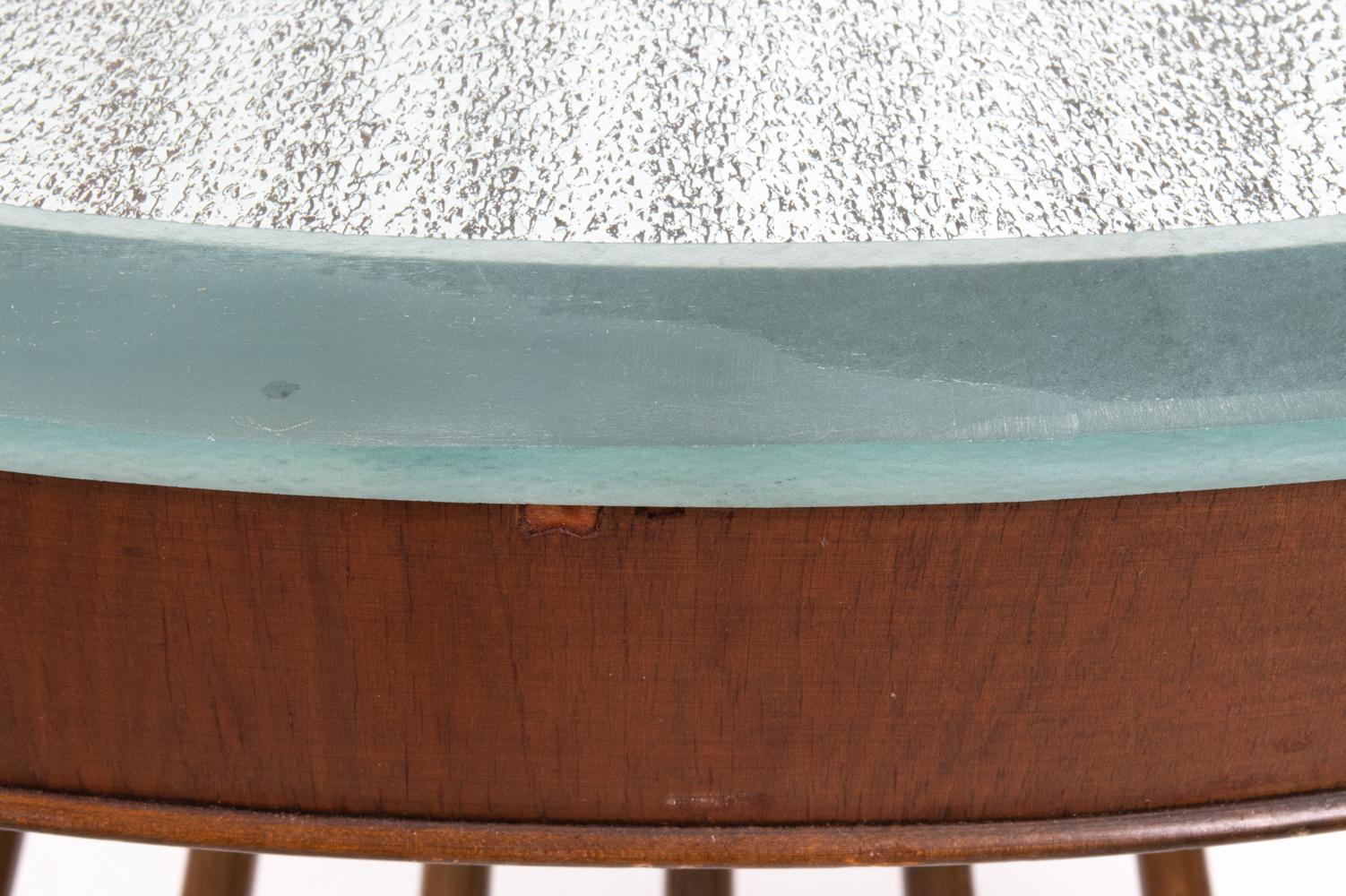 Edmund Jørgensen Table basse danoise Art Déco avec plateau en verre gravé panoramique en vente 12