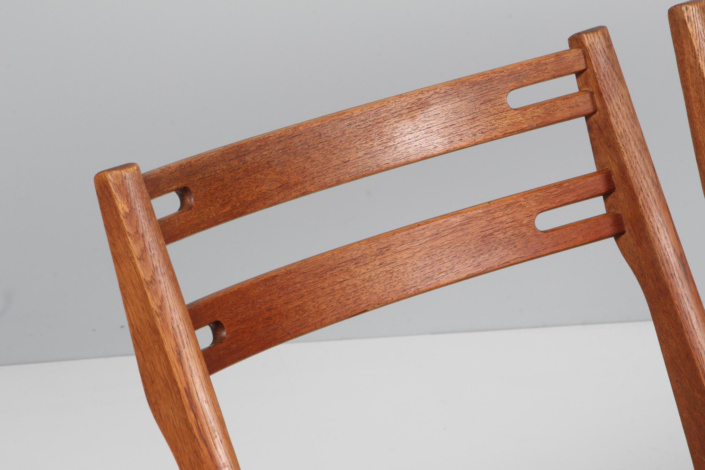 Mid-20th Century Edmund Jørgensen set of four dining chairs, oak and teak For Sale