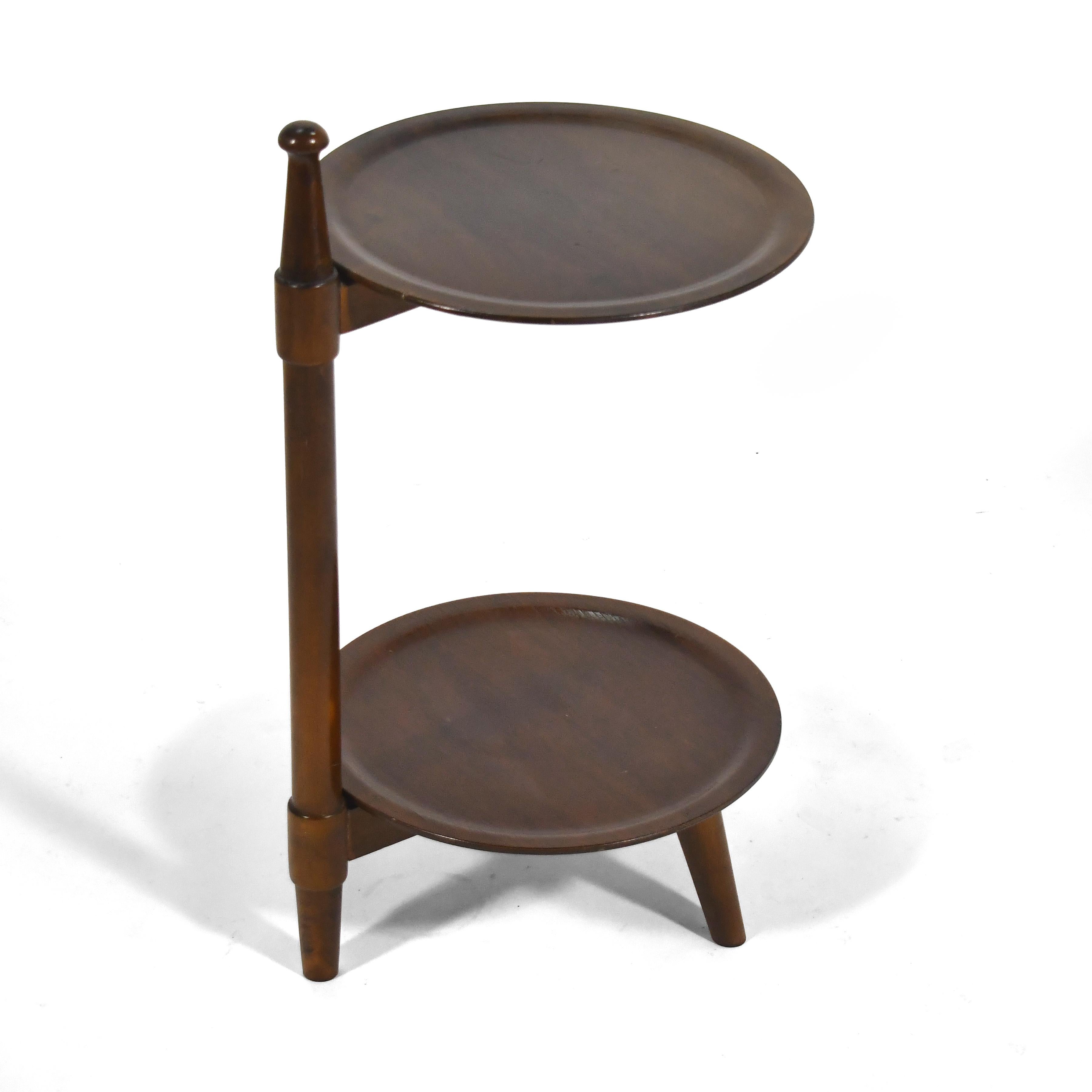 Stained Edmund Jørgensen Two-tiered Side Table/ Plant Stand For Sale