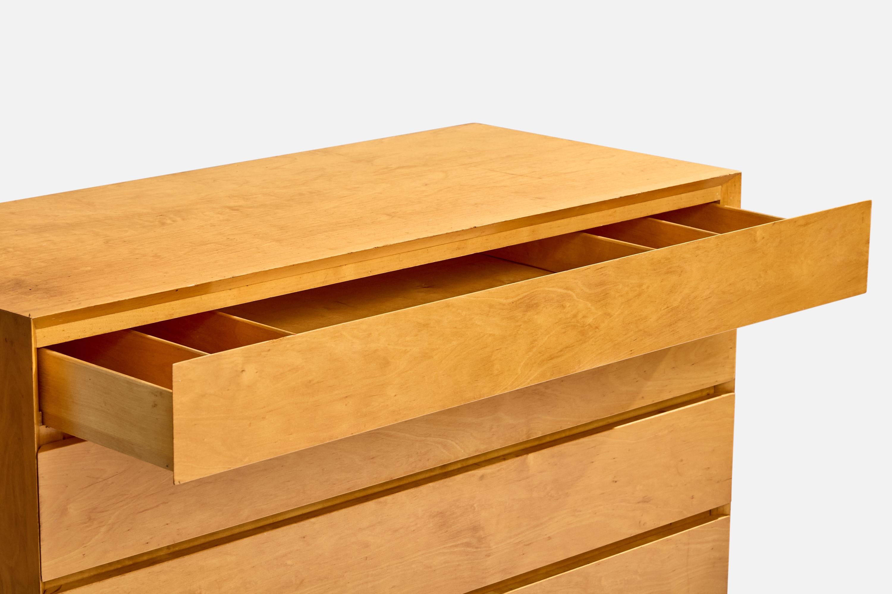 Edmund Spence, Chest of Drawers, Birch, Sweden, 1950s In Good Condition For Sale In High Point, NC
