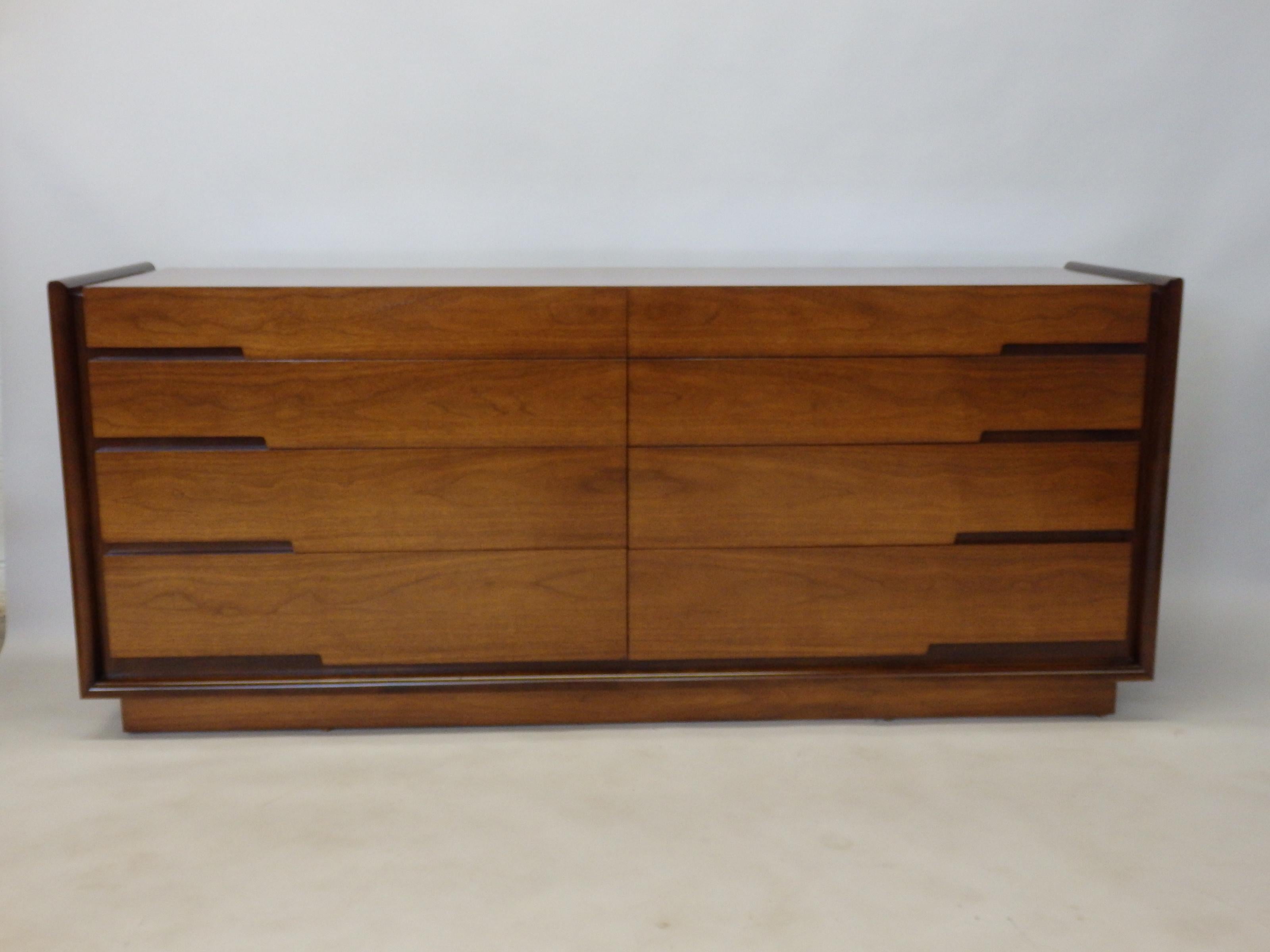 Lacquered Edmund Spence Long Low Swedish Double Dresser with graduated drawers