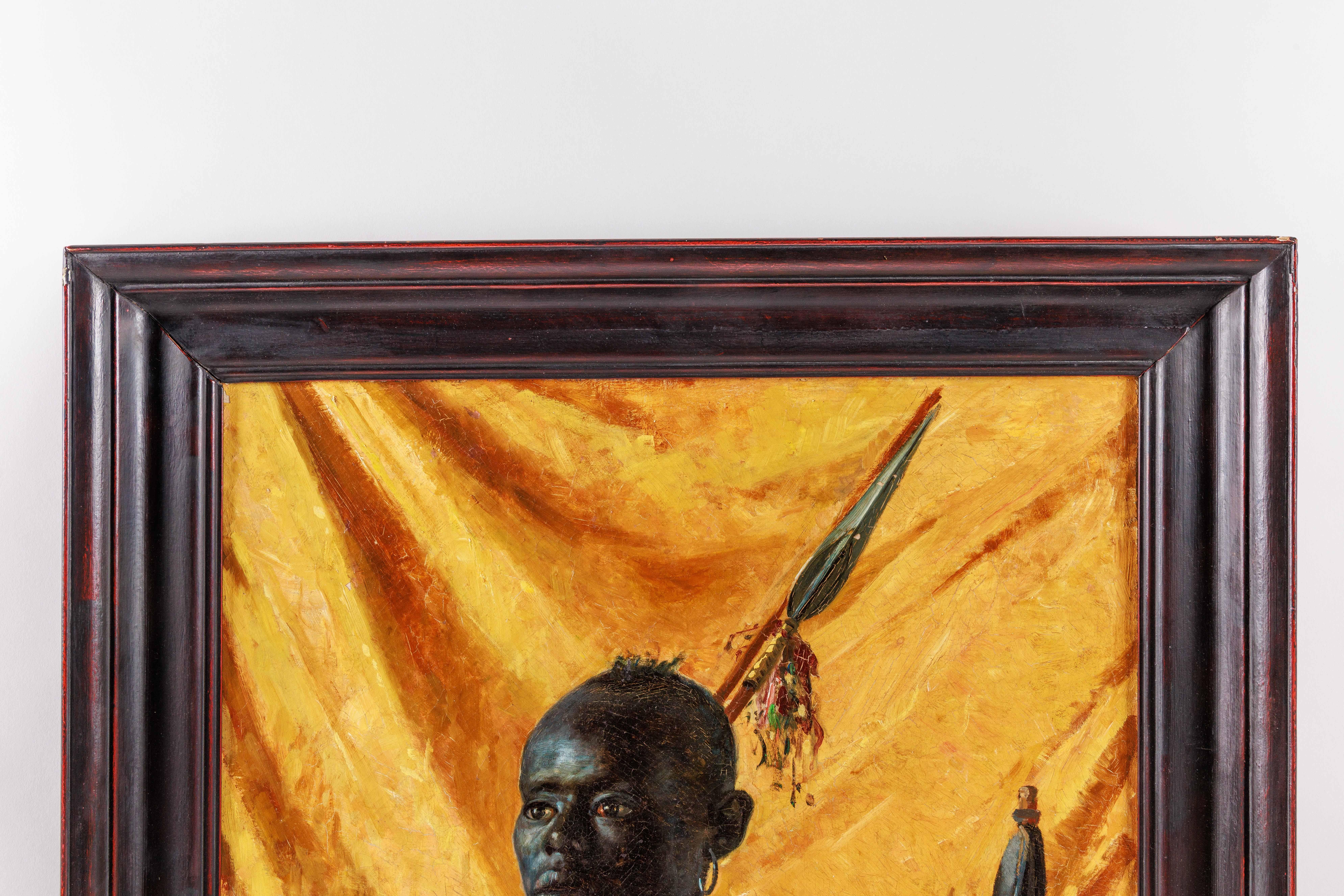 A Rare Orientalist Portrait of a Nubian Guard, by Edmund Walenta, 19th Century For Sale 7