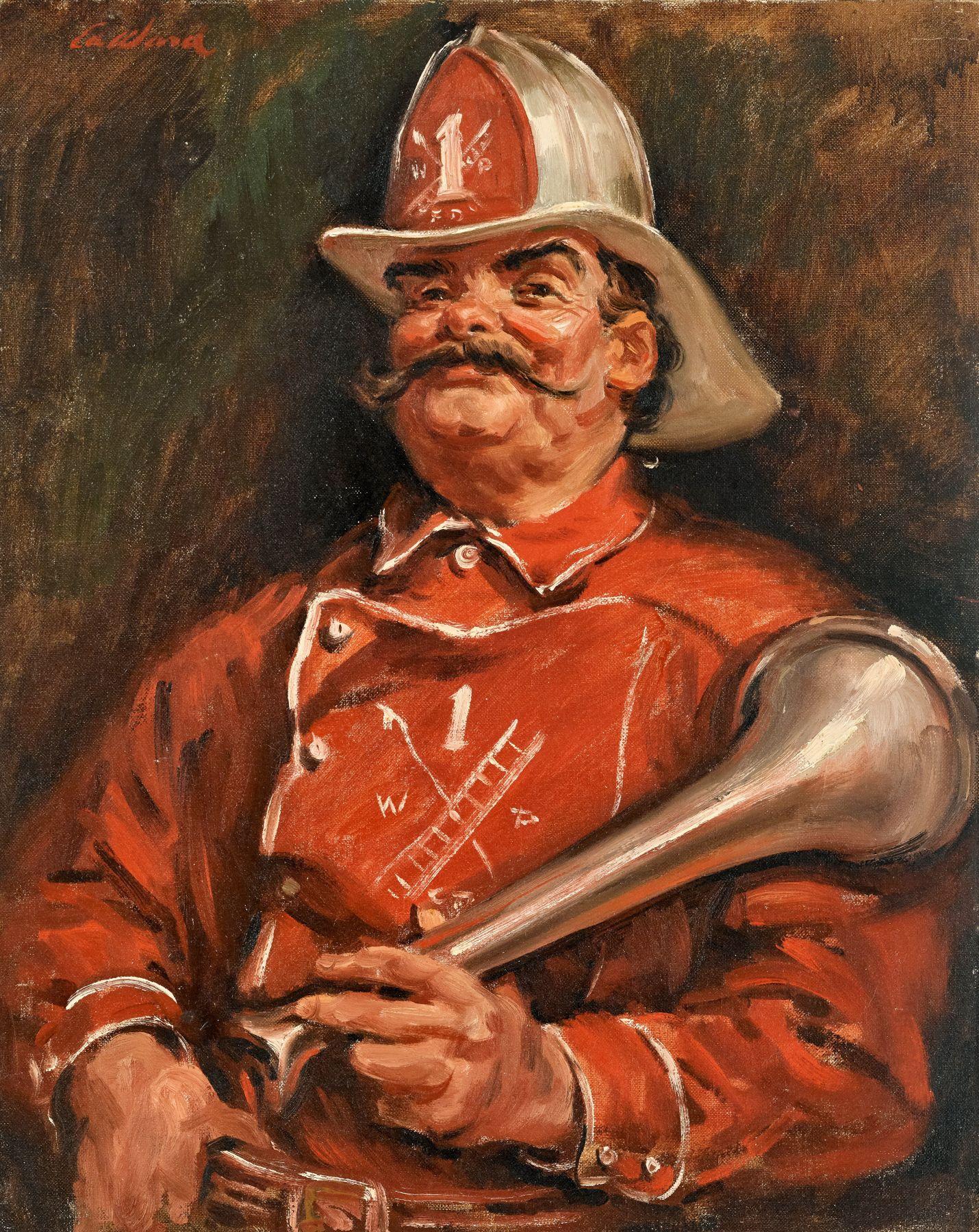 Edmund Ward Portrait Painting - Firefighter