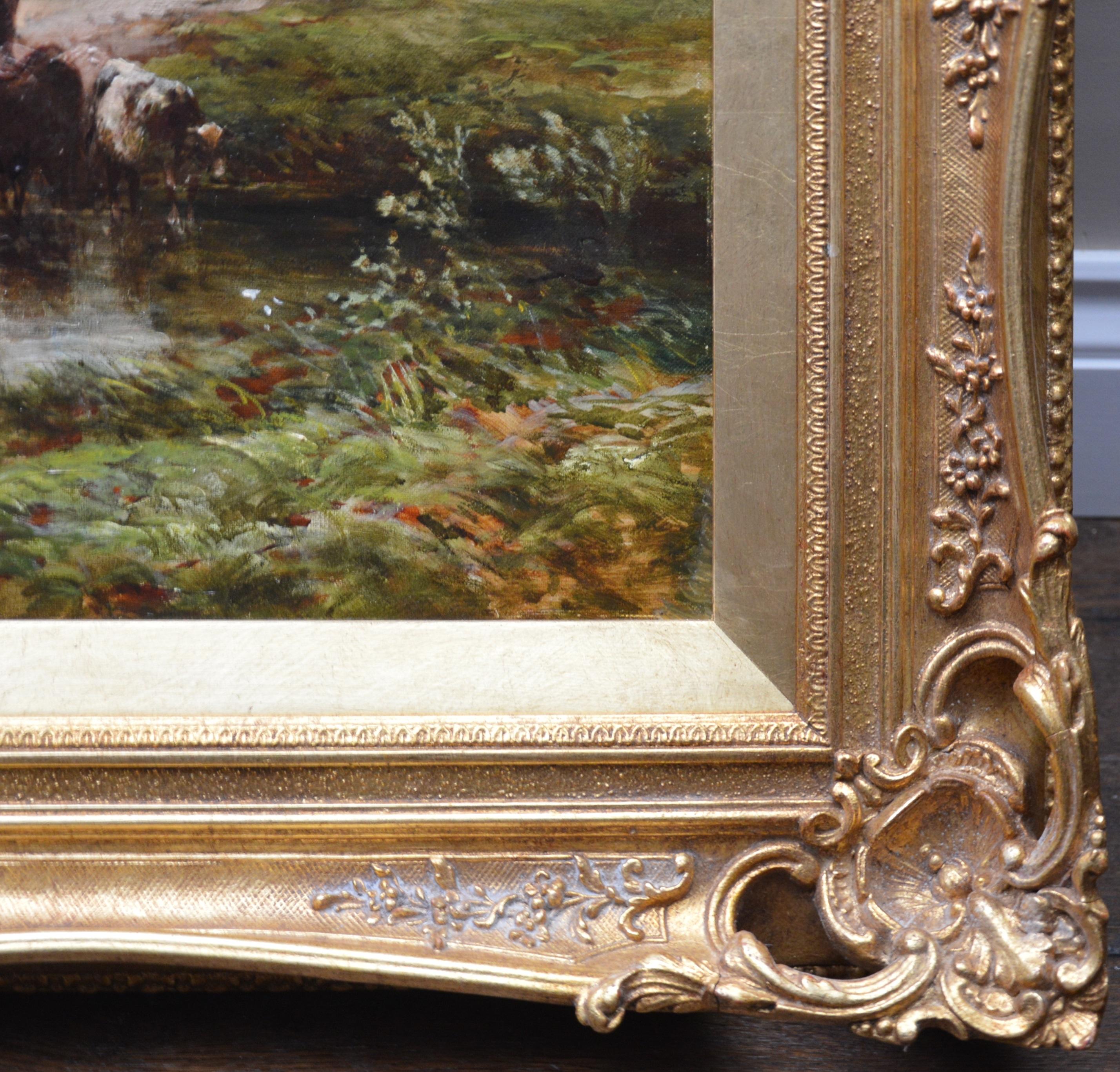 Crossing the Stour - Large 19th Century English Landscape Oil Painting 9