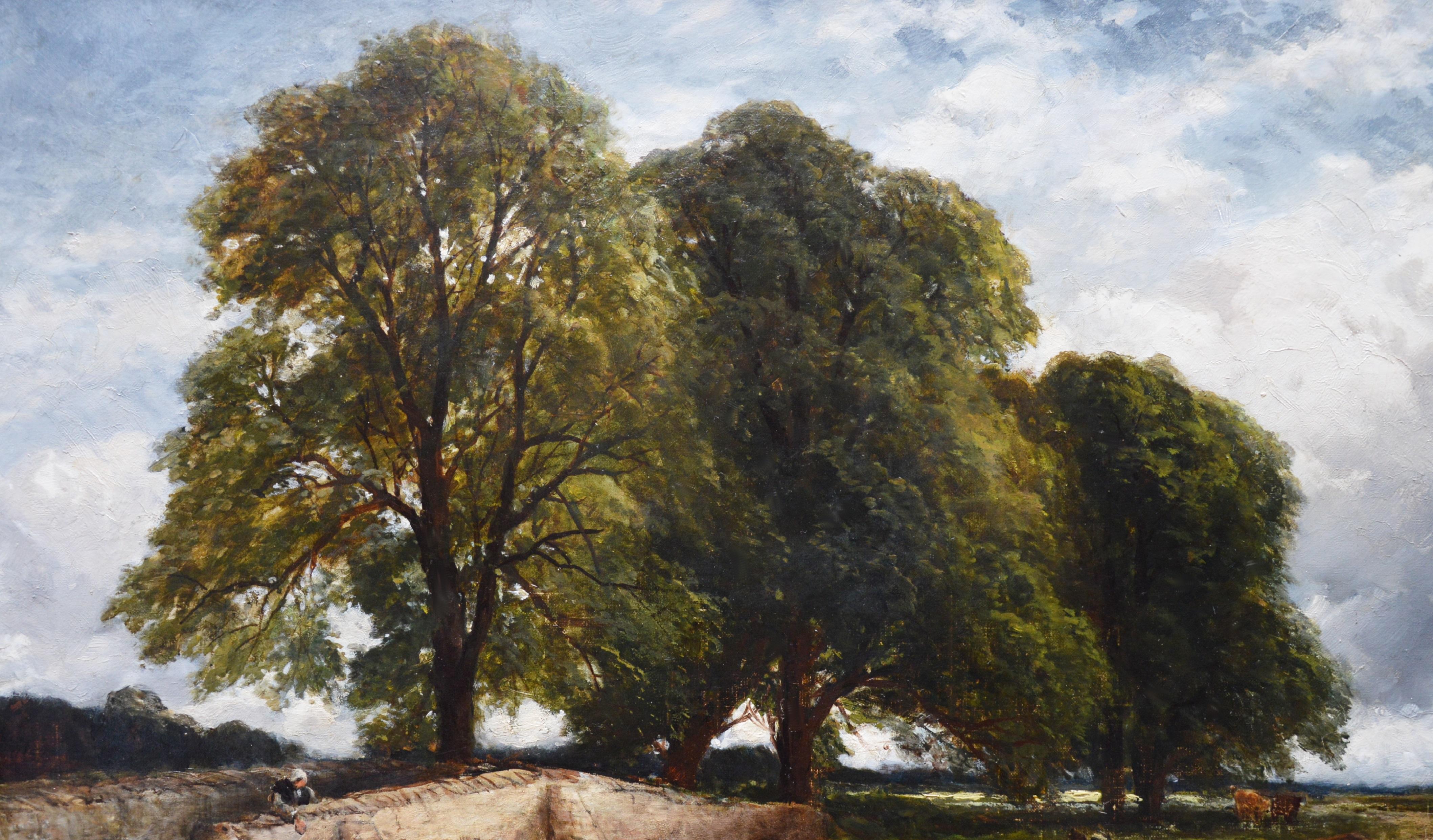 Crossing the Stour - Large 19th Century English Landscape Oil Painting 4