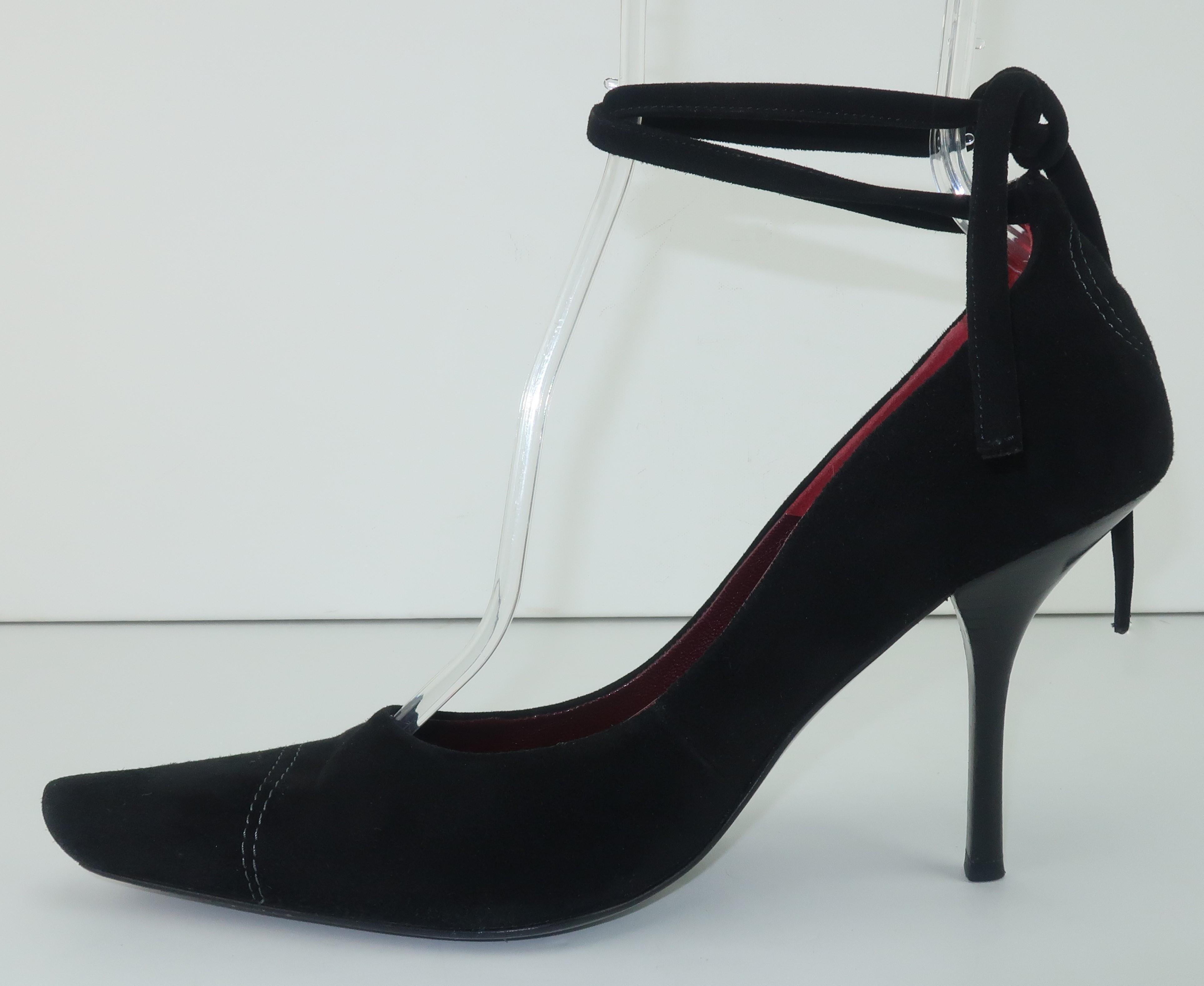 Women's Edmundo Castillo Black Suede Ankle Tie Shoes Sz 7 1/2 B