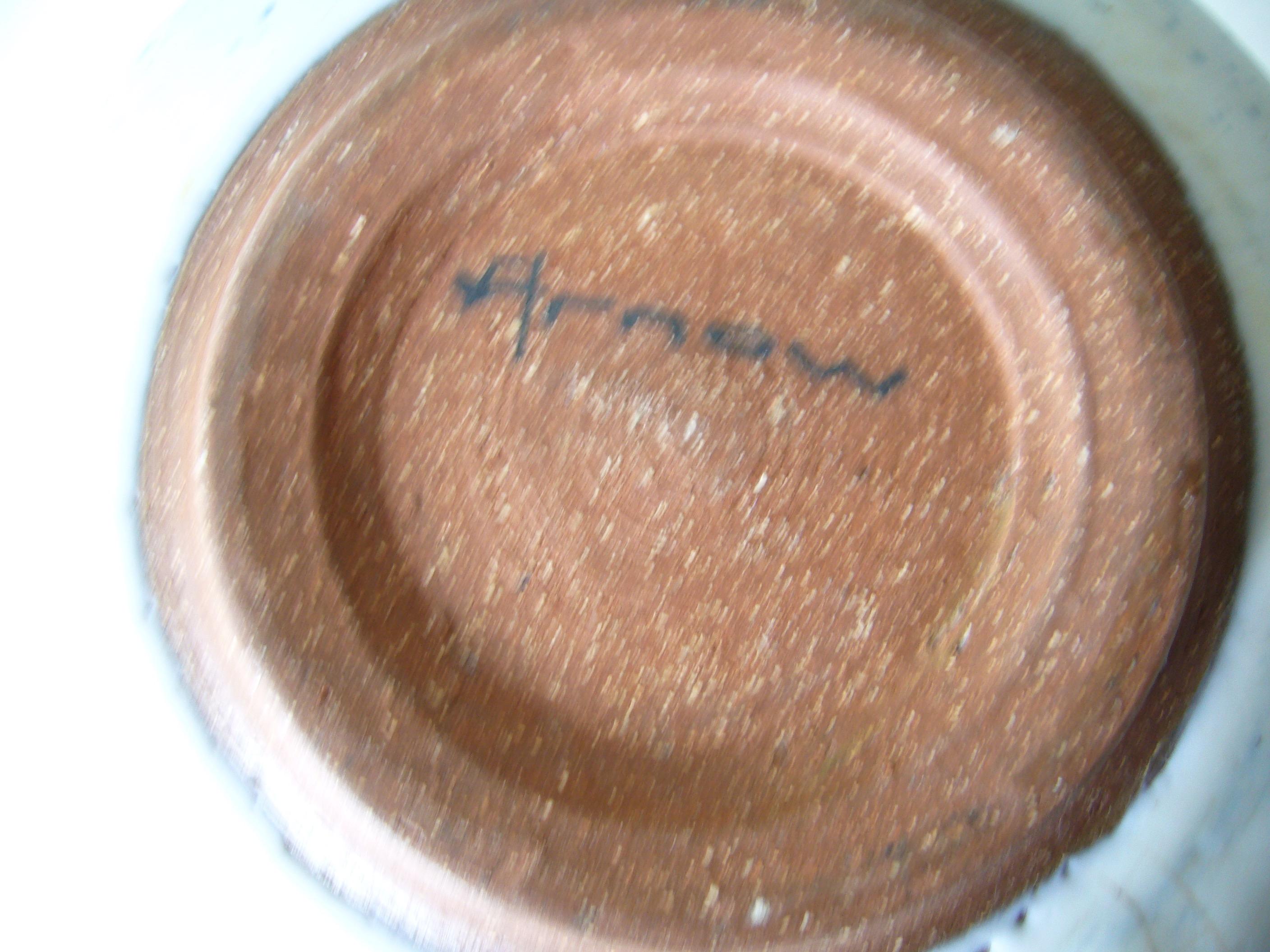 Mid-Century Modern Edna Arnow Illinois Modern Abstract Expressionist Stoneware Lidded Vessel For Sale