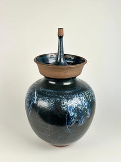 Edna Arnow Vaisseau en grès à couvercle