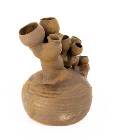 Vaso in ceramica di metà secolo firmato Edna Arnow