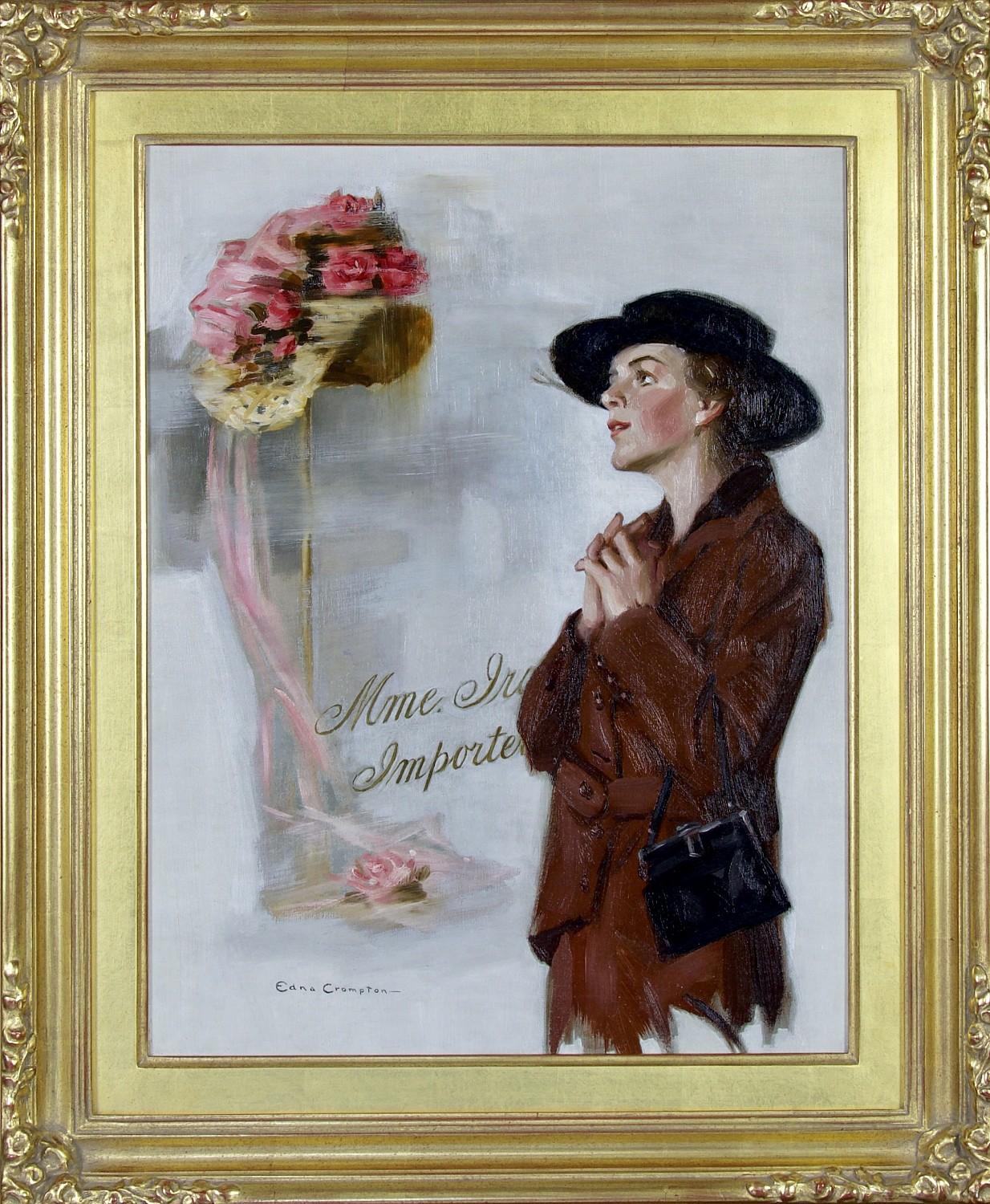 Copertina originale di The Saturday Evening Post, pubblicata il 31 marzo 1917. L'illustrazione raffigura una giovane donna che ammira un cappello a fiori nella vetrina di una modista.

Un bellissimo e delicato dipinto a olio su tela della nota