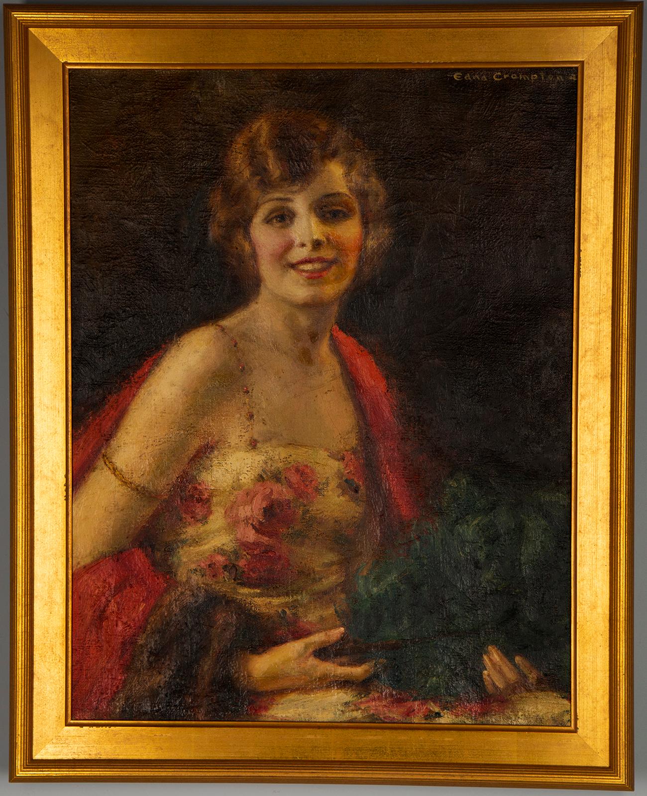 The Flowered Gown - Painting by Edna Crompton