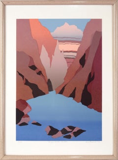Vintage "Canyon Suite: Cantata" Minimalist Landscape Serigraph in Ink on Paper