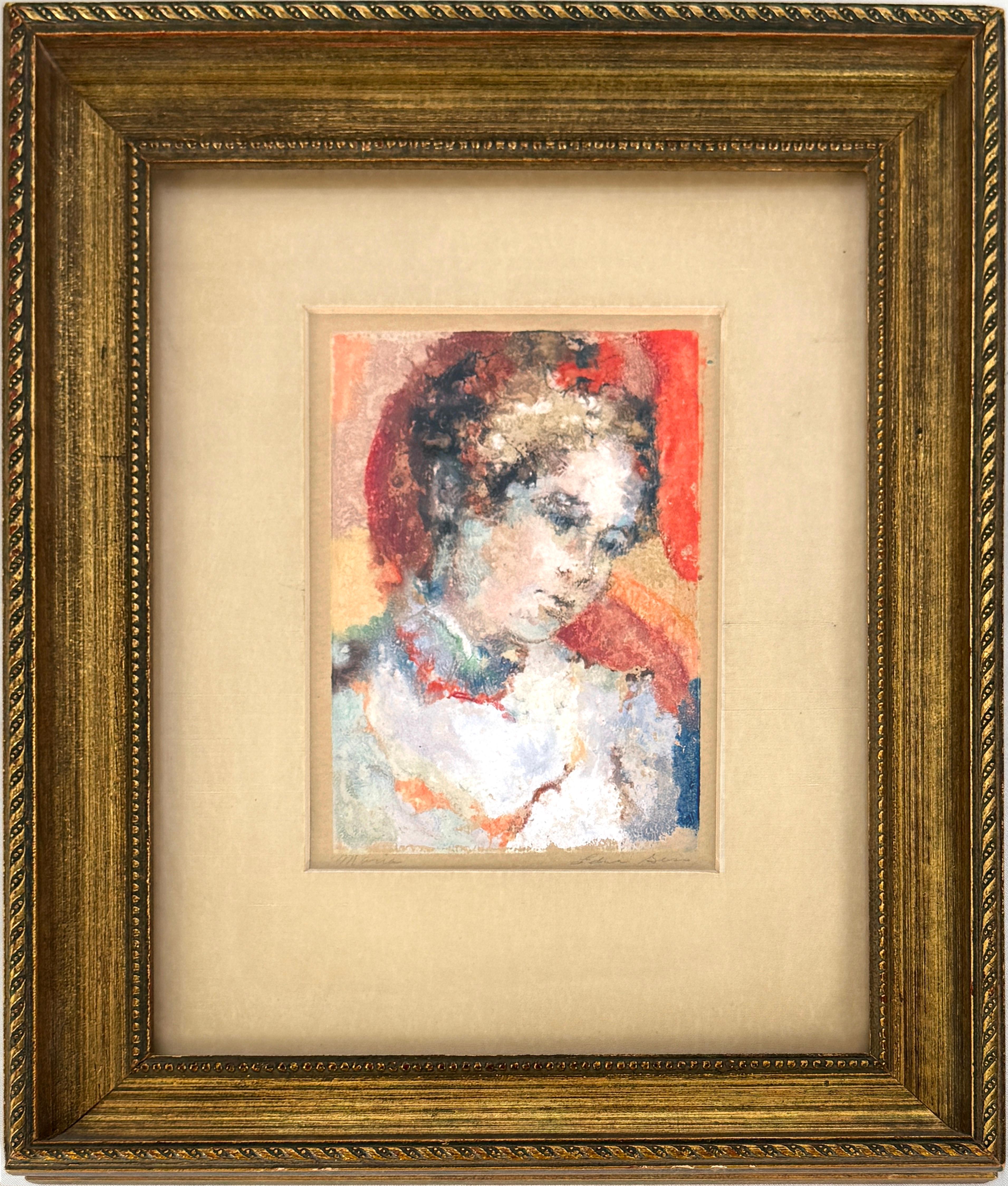 Figurative Painting Edna Gass, Early 20th Century - "Maria" Portrait d'une jeune fille New Hope Pennsylvanie Artiste Edna Gass