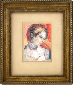 "Maria" Retrato de una Niña New Hope Pennsylvania Artista Edna Gass