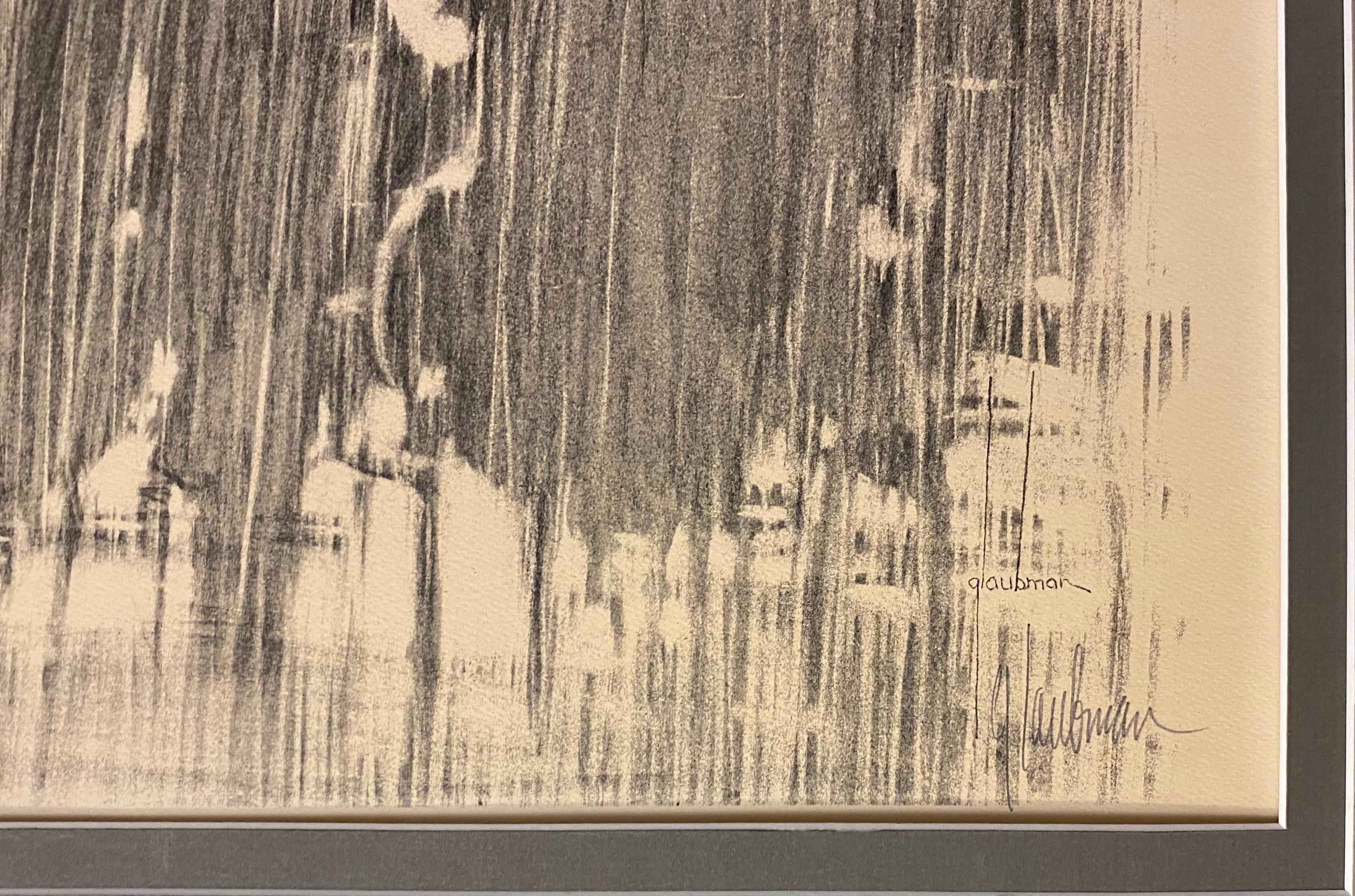 Papier Lithographie de l'artiste moderne Edna Glaubman, Miami, Floride, intitulée « au concert » en vente