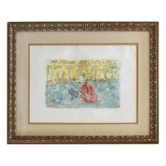 Edna Hibel Color Lithograph Piazza San Marco Venice Italy, Signed and Numbered