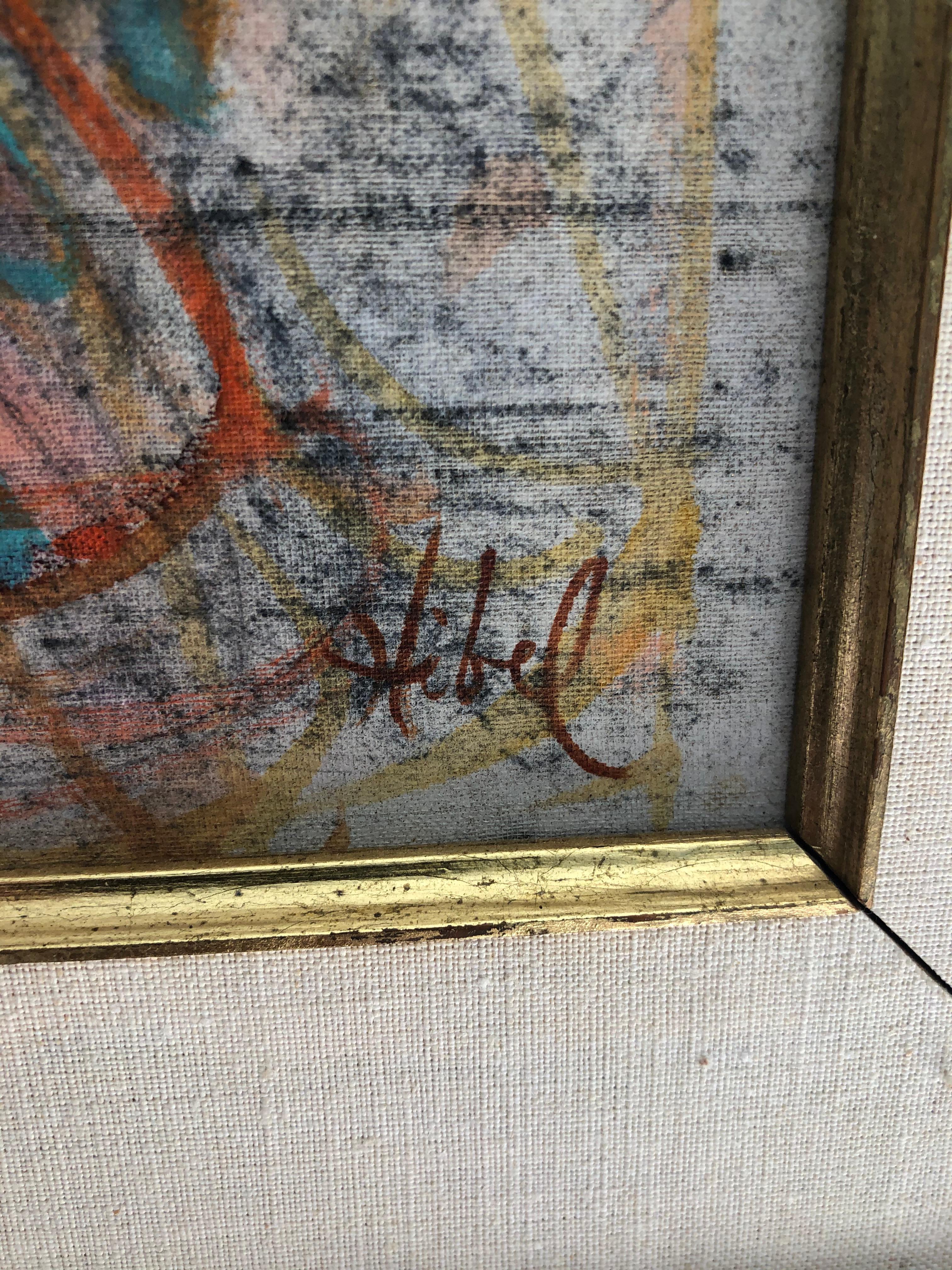 Edna Hibel Mutter und Kind Original Ölgemälde auf Seide im Angebot 4