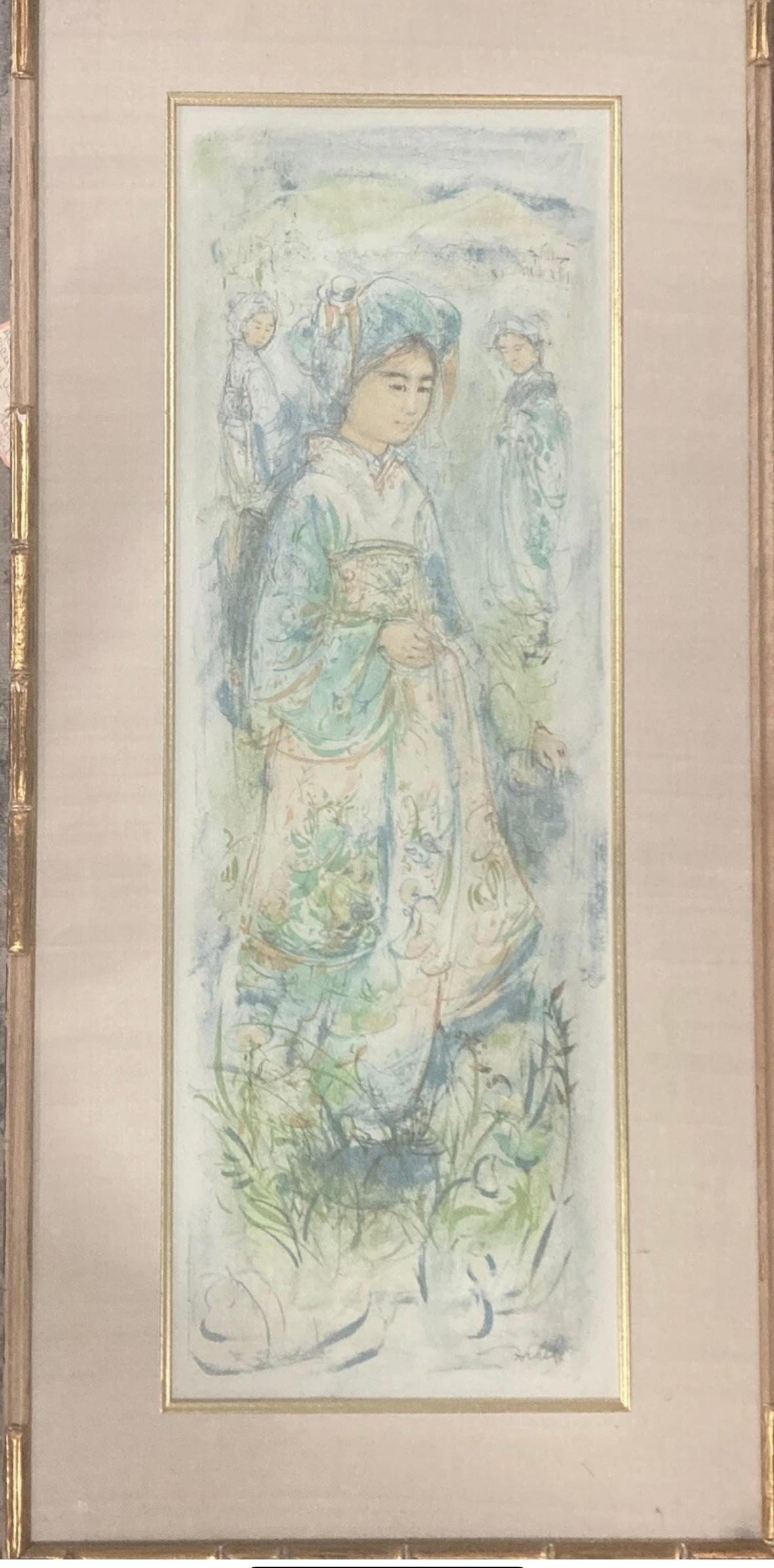 “Asian woman” - Print by Edna Hibel