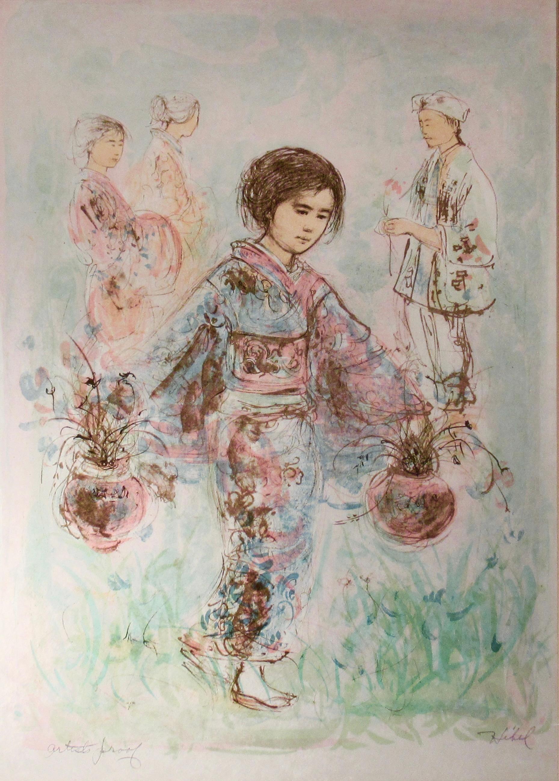 Chinesisches Mädchen – Print von Edna Hibel