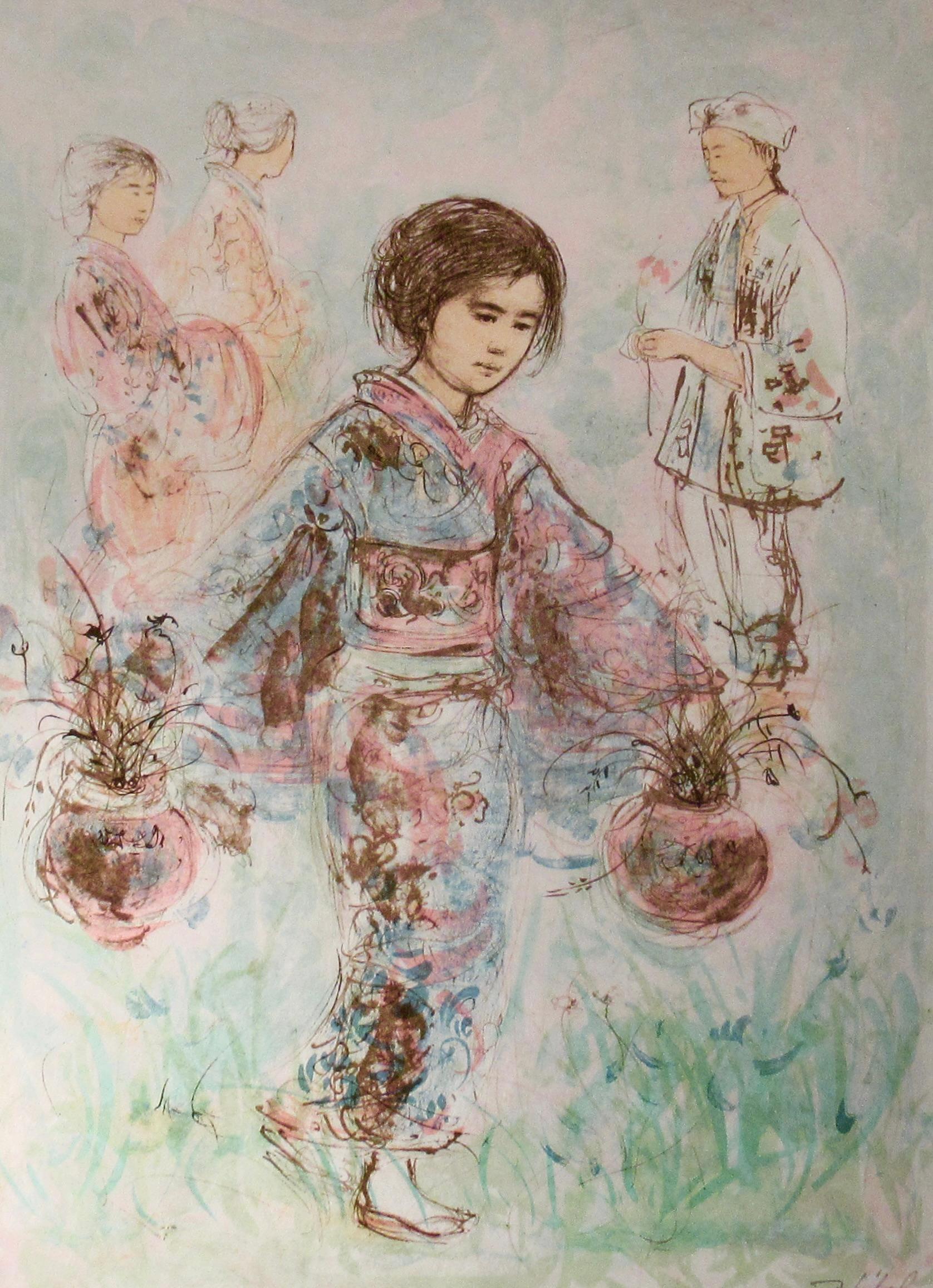 Chinesisches Mädchen (Amerikanischer Impressionismus), Print, von Edna Hibel