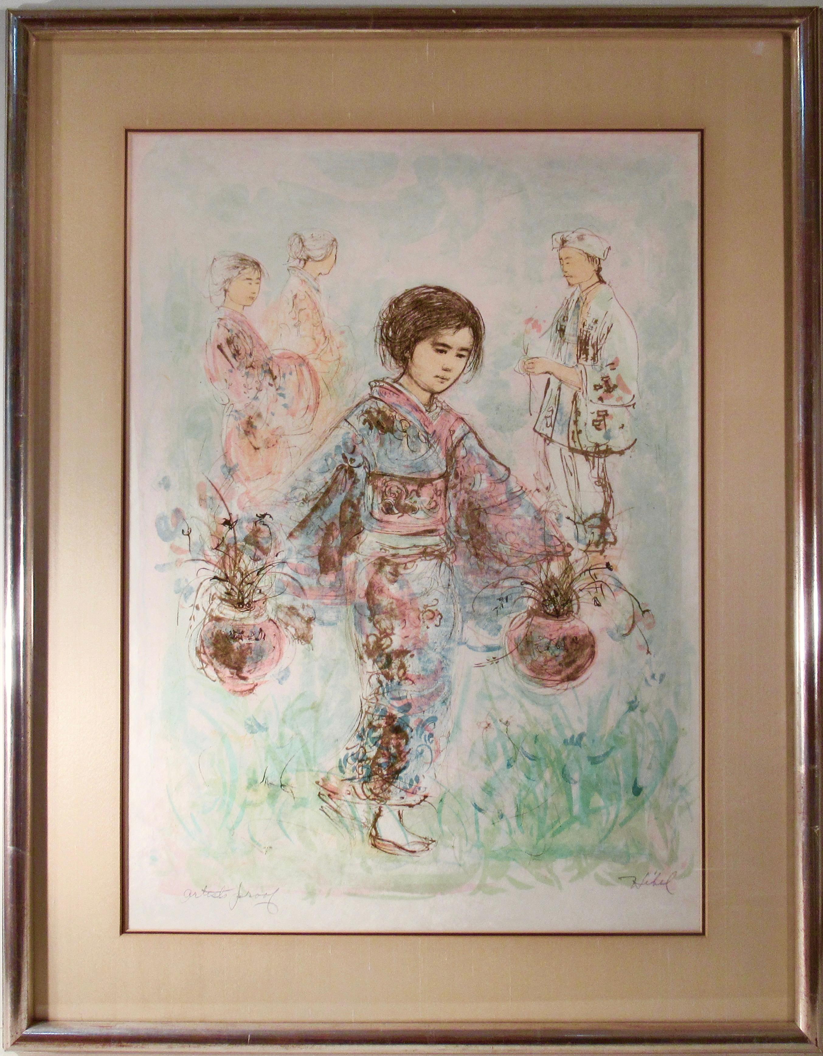 Edna Hibel Figurative Print – Chinesisches Mädchen