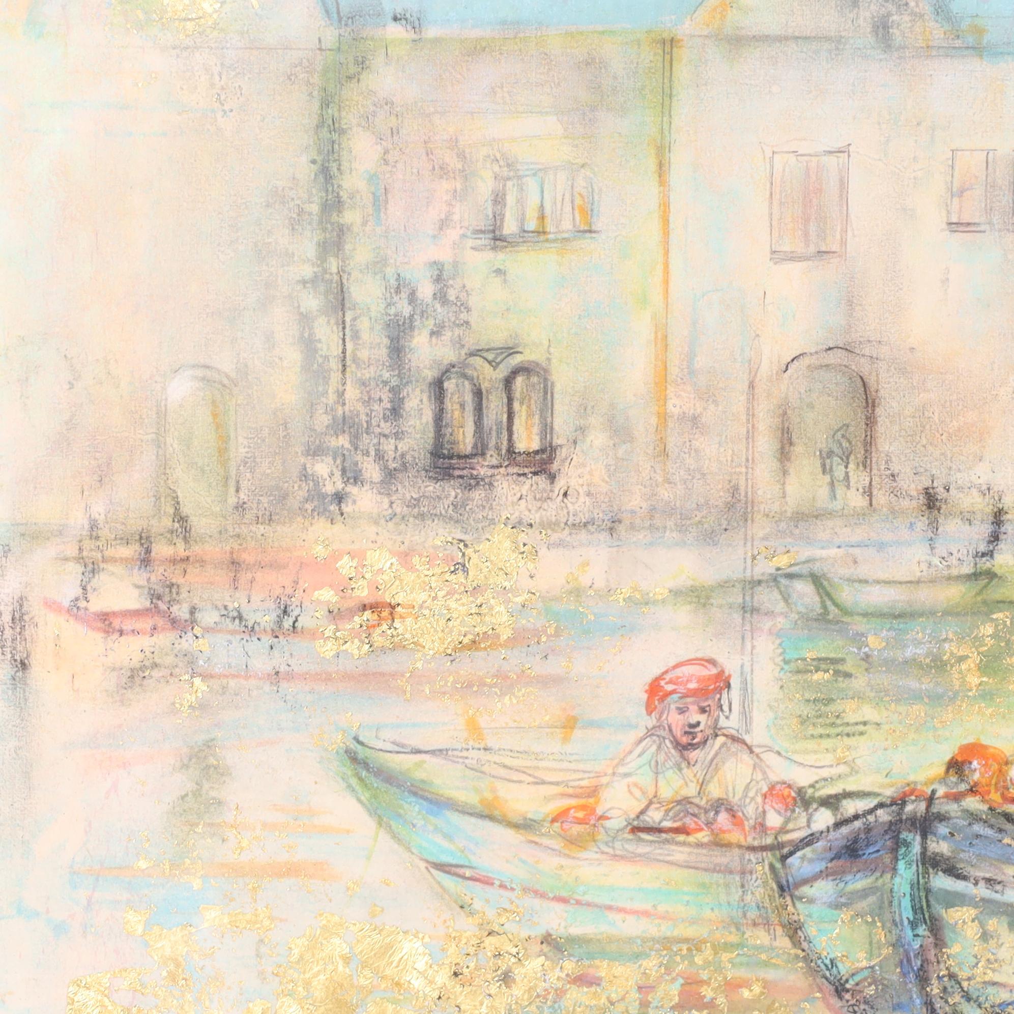 Edna Hibel Litografía mejorada de Venecia en venta 2