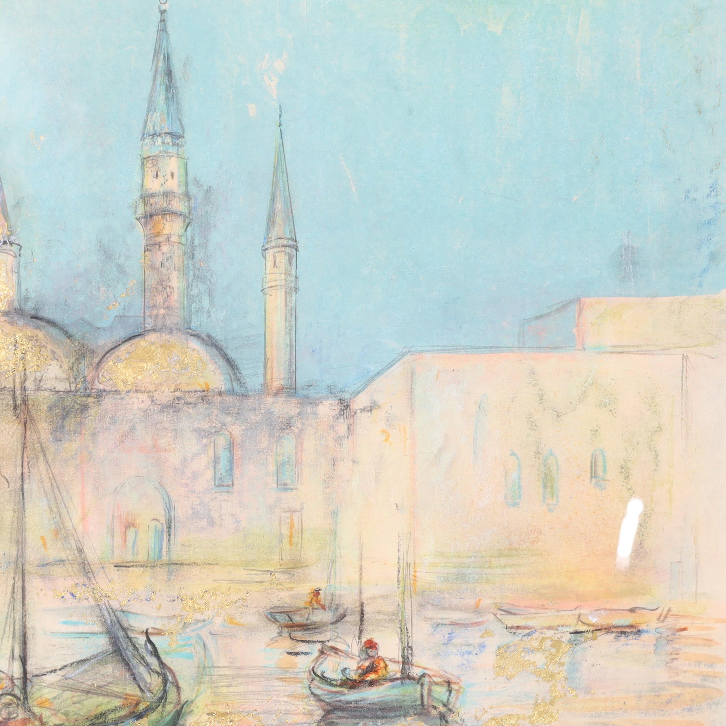 Edna Hibel Litografía mejorada de Venecia en venta 4