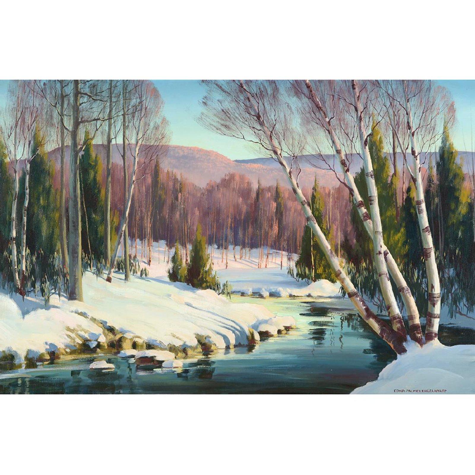 Edna Palmer Engelhardt Landscape Painting - “The Warm March Sun”