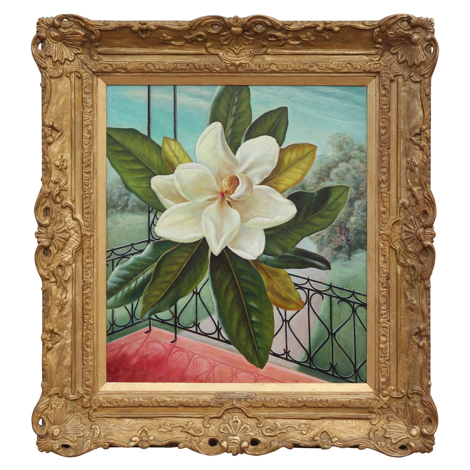 Cette peinture à l'huile colorée comprend la représentation d'une fleur de magnolia du Sud au centre de la composition. 
On pense qu'il a été présenté dans le calendrier 1947 de la société John Morrell, qui a demandé à Edna Reindel de réaliser une