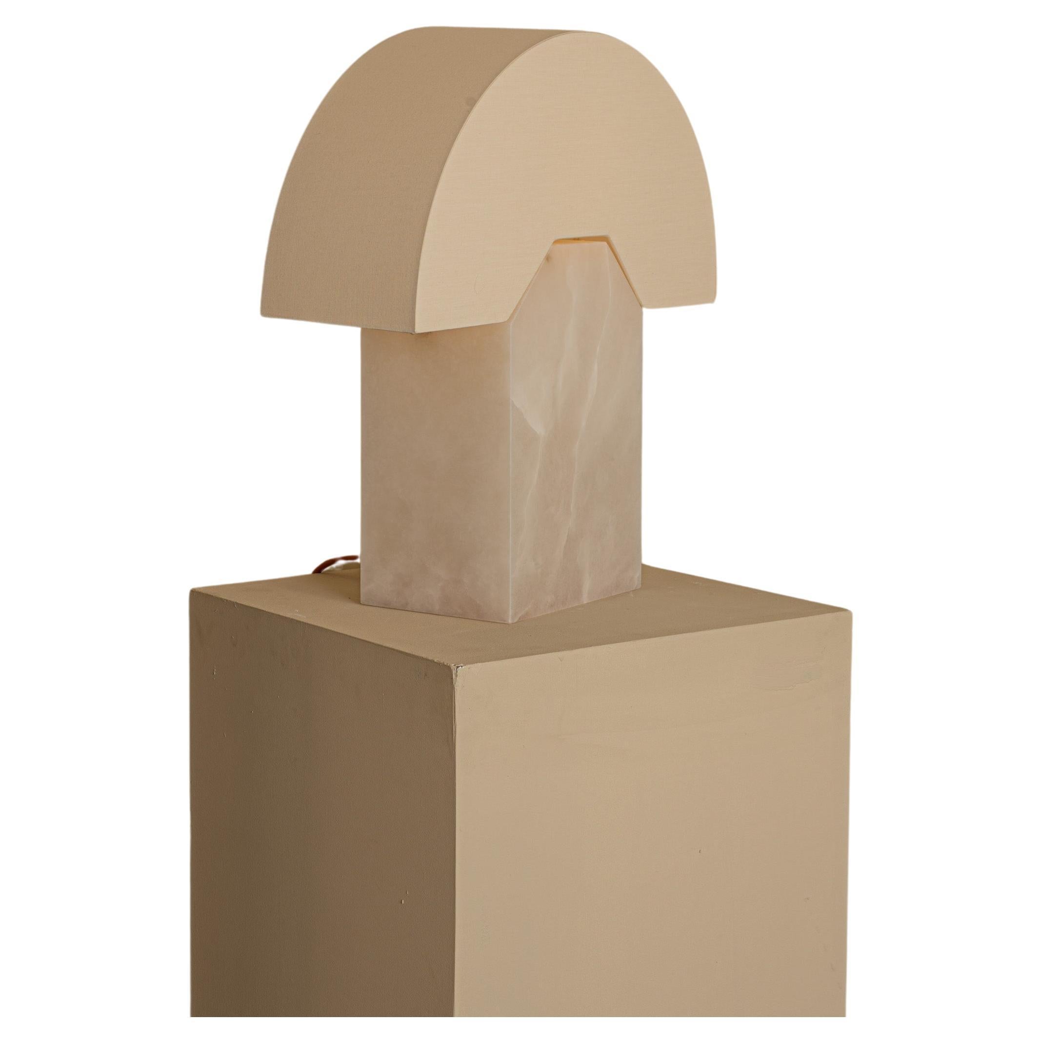 Edna Table Lamp in White Alabaster For Sale