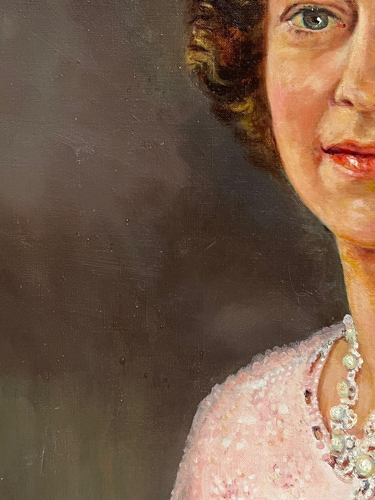 The Late HM Queen Elizabeth II
Edne G. Simpson, British 20th century
signed oil on canvas, unframed
painting: 24 x 20 inches
provenance: private collection, UK
condition: good and sound condition