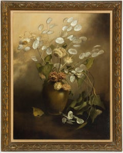 Edny Bizon (b.1929) - English 20th Century Oil, Still Life with Dried Flowers