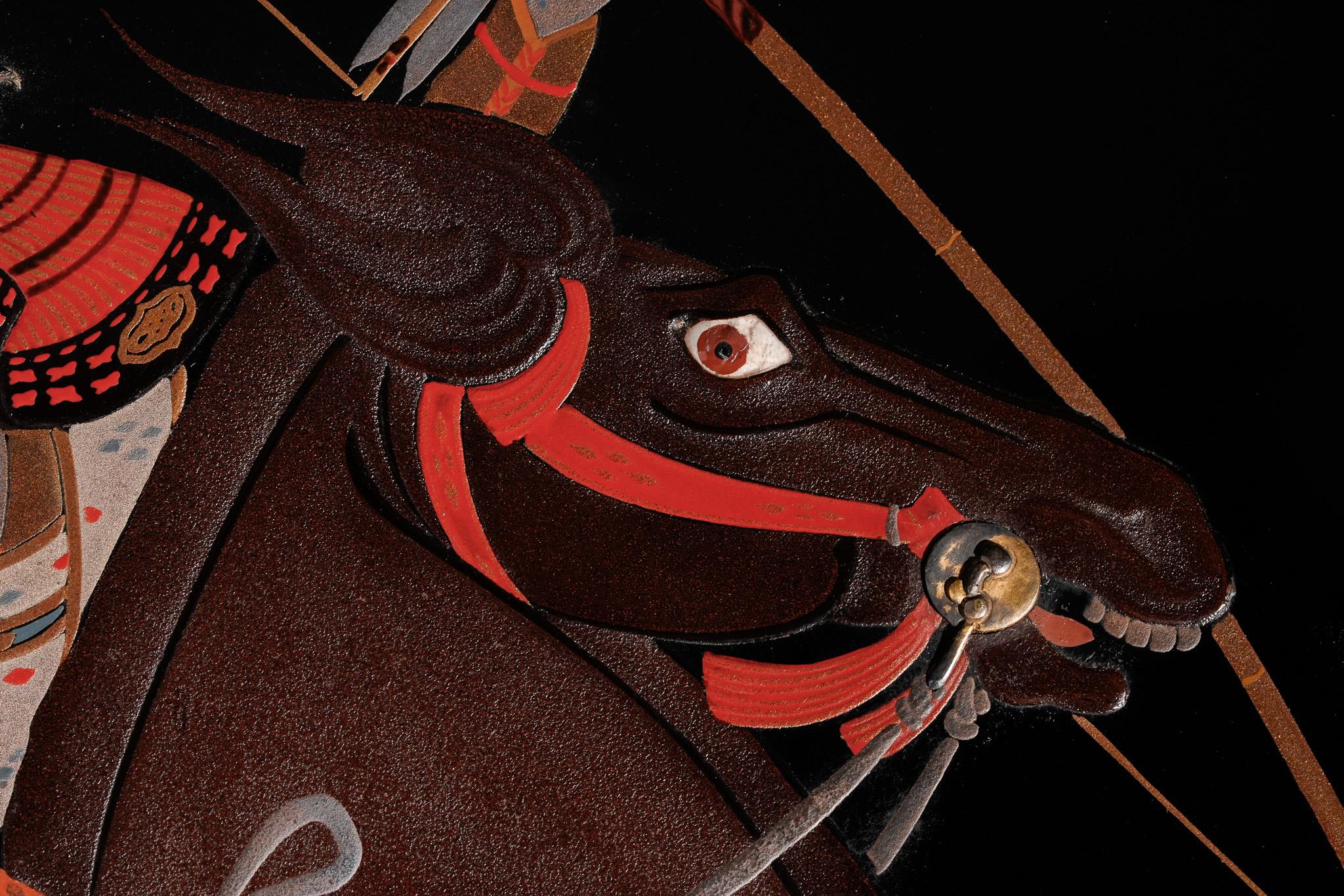 Edo-Goldlack-Schreibkasten mit Samurai-Krieger, Makie Suzuribako im Angebot 7